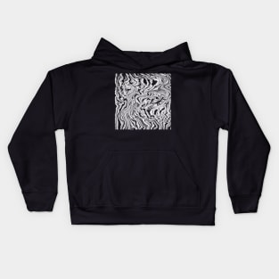 Waved vortex plastic pattern white Kids Hoodie